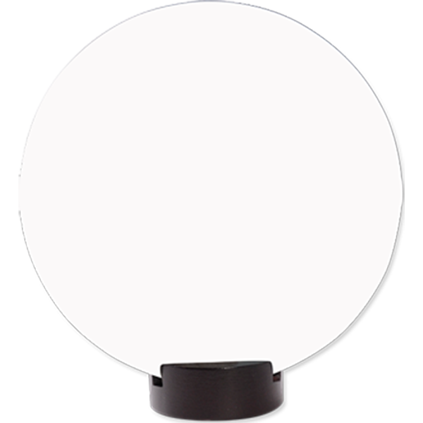 Unisub 5.75" Round Sublimation MDF Streamline Award - Gloss White/Black Back - HeatPressNation