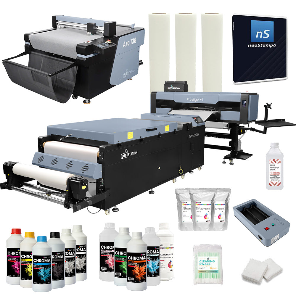 DTF Station Prestige X6 36" DTF Printer Bundle with Supplies, Seismo V36R, and Arc 136 Cutter