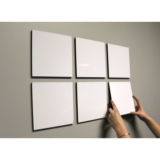 ChromaLuxe 8" x 6" 1/4" Sublimation MDF Wall Tile w/ Mount - Gloss White/Black Back - HeatPressNation