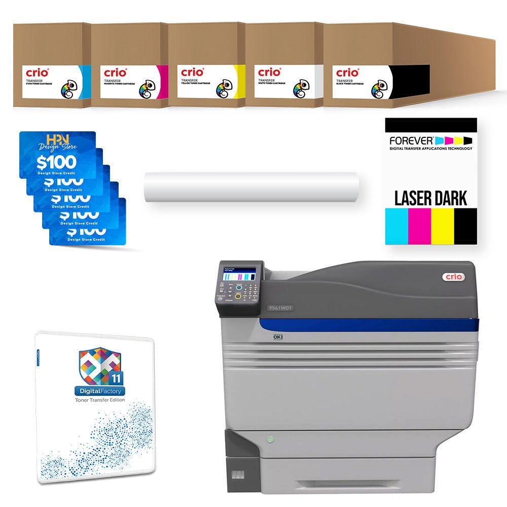 Crio 9541WDT White Toner Laser DTF Printer Starter Bundle - HeatPressNation