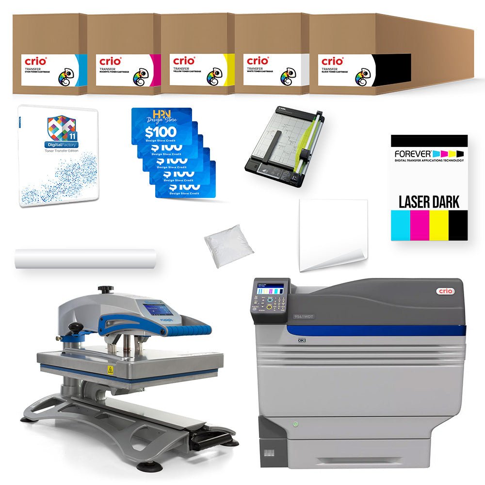 Crio 9541WDT White Toner Laser DTF Printer Pro Bundle - HeatPressNation