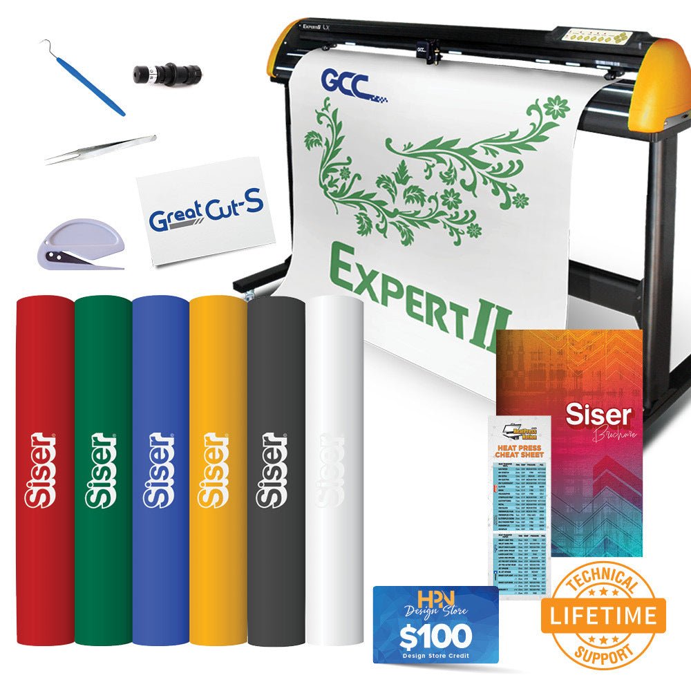 GCC Expert II 24 LX with Stand Vinyl Cutter Complete Bundle - HeatPressNation