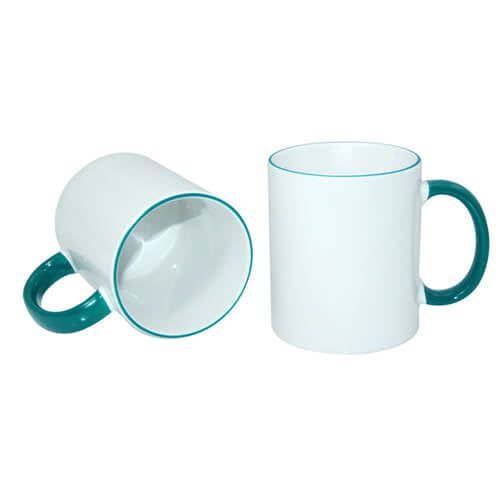 HPN SubliCraft Mug A+ 330 ml with green handle Sublimation Thermal Transfer