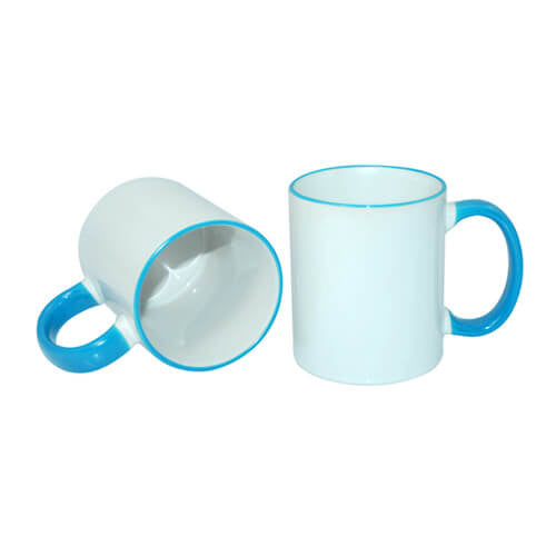 HPN SubliCraft Mug A+ 330 ml with light blue handle Sublimation Thermal Transfer