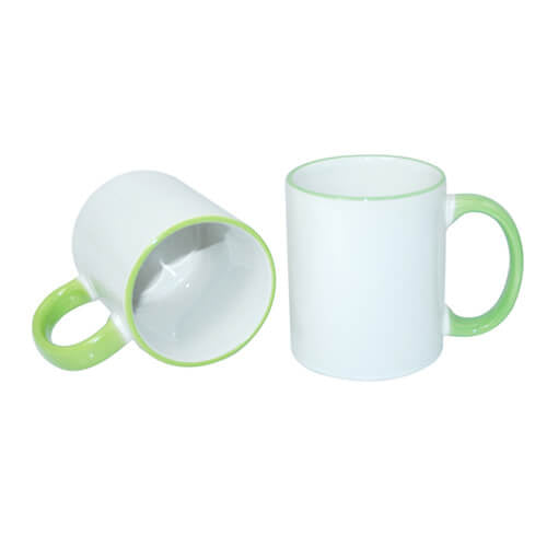 HPN SubliCraft Mug A+ 330 ml with light green handle Sublimation Thermal Transfer