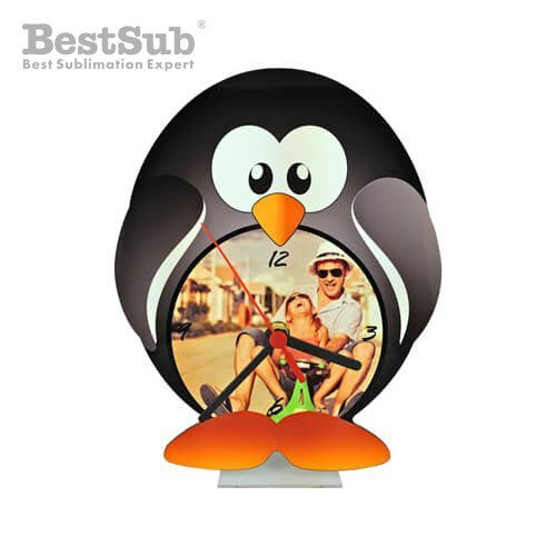HPN SubliCraft Standing MDF clock for sublimation - Penguin