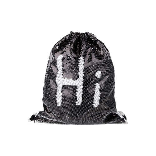 HPN SubliCraft 36 x 45 cm back sack with two-colour sequins for sublimation printing - black