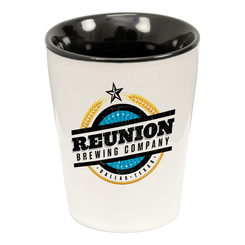 HPN ORCA Premium 1.5 oz. Sublimation Ceramic Shot Glass with Black Inner - 120 per Case - HeatPressNation