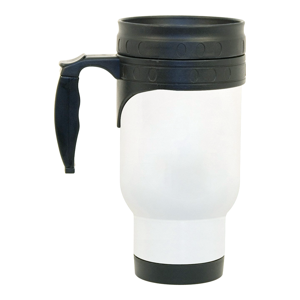 Sublimation White Travel Mug with Lid + Handle