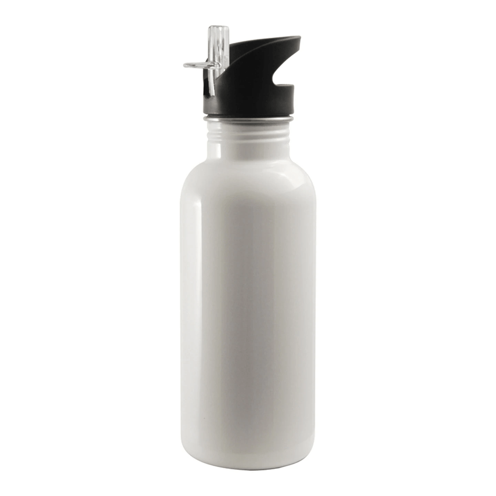 HPN SubliCraft 20 oz. Straw Top Stainless Steel Sublimation Water Bottle - 48 per Case - HeatPressNation
