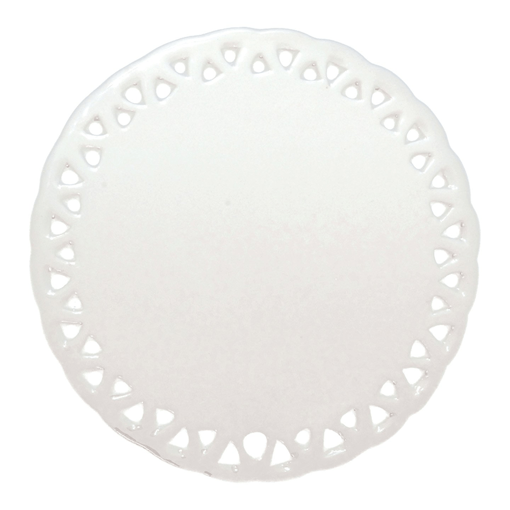 HPN SubliCraft 3.25" Round Doily Sublimation Ceramic Ornament with Triangle Lace - 100 per Case - HeatPressNation