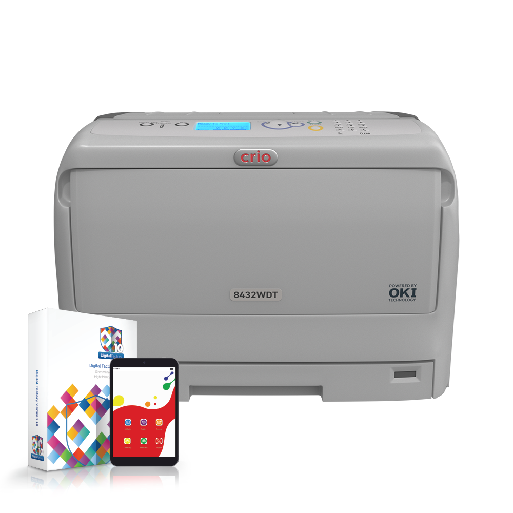 Crio 8432WDT White Toner Laser DTF Printer RIP Software & Remote Tablet