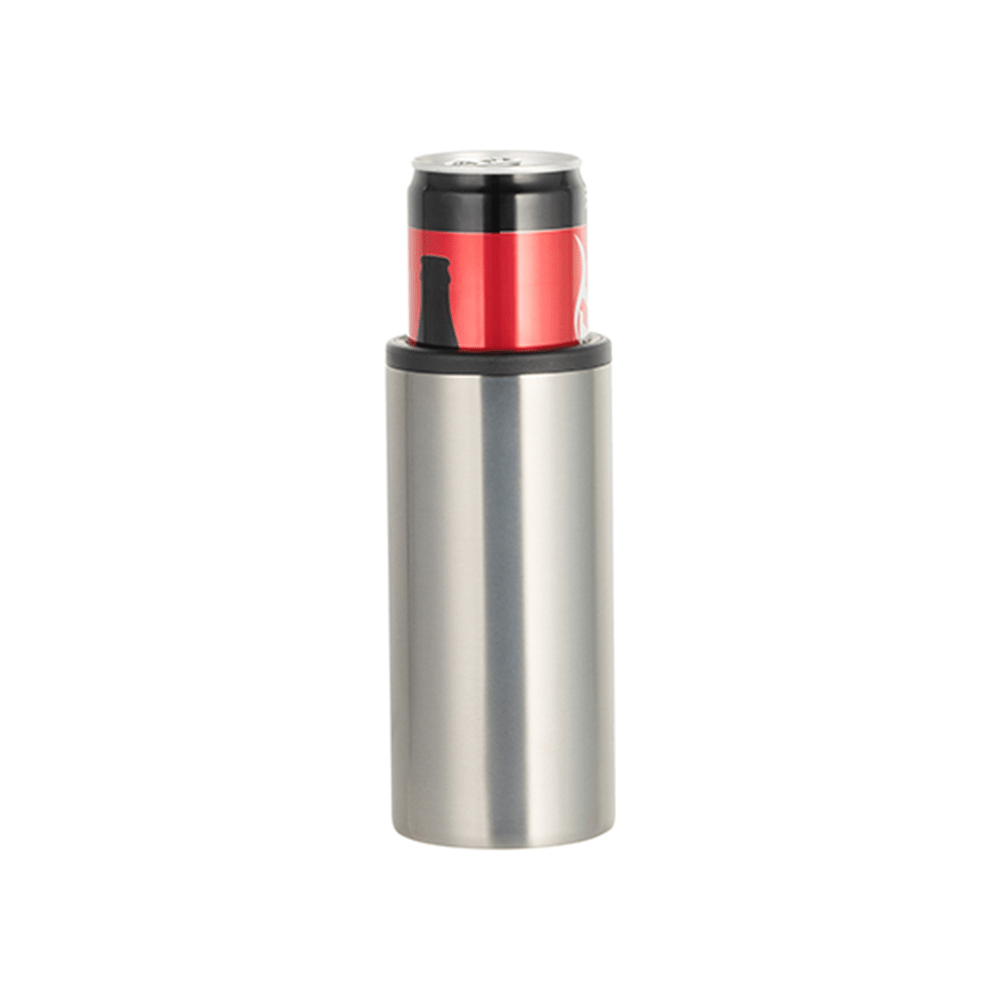 HPN SubliCraft Silver Sublimation Stainless Steel Can Cooler for Skinny 12 oz. Cans - HeatPressNation