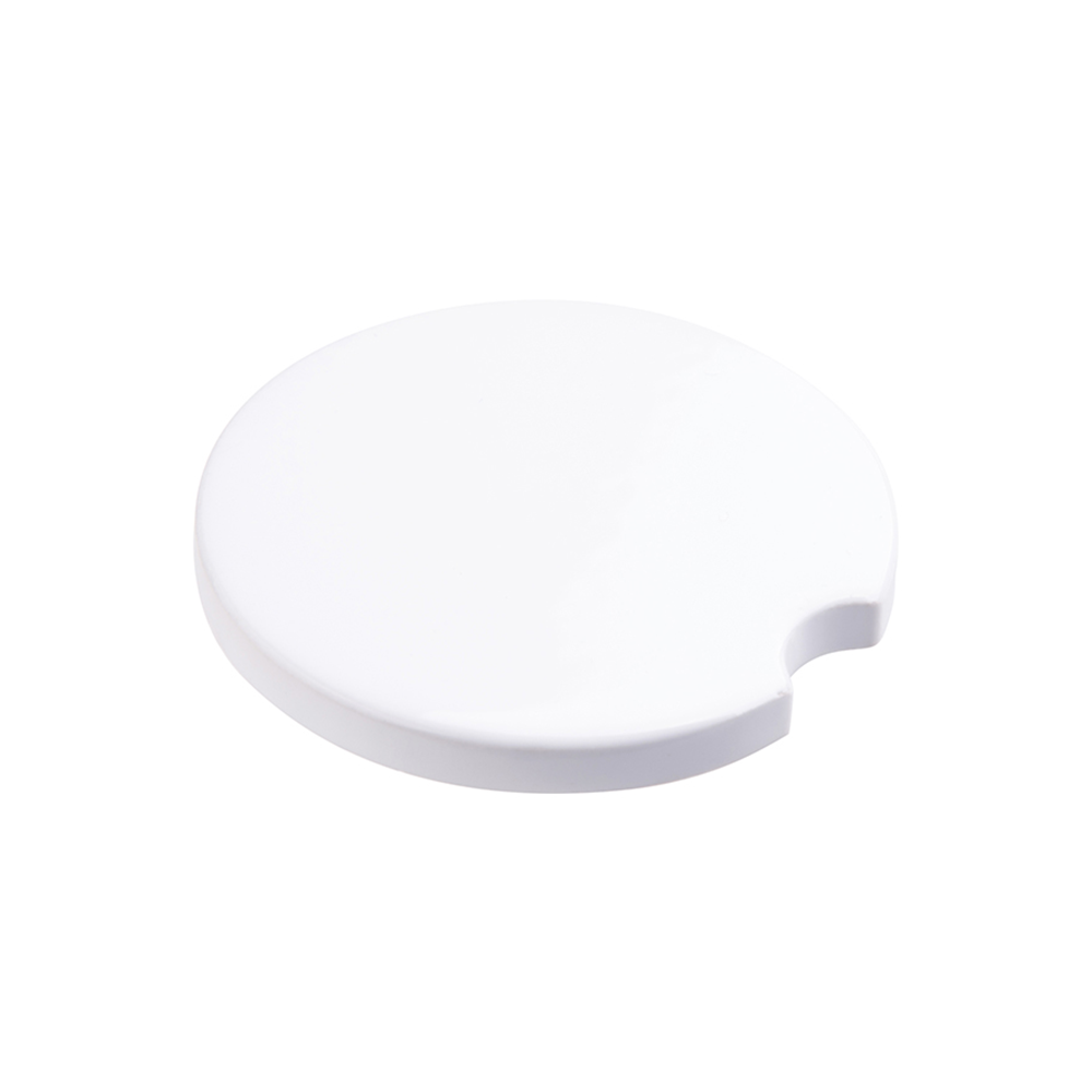 2 Blank White Sublimation Ceramic Car Coasters Mockup