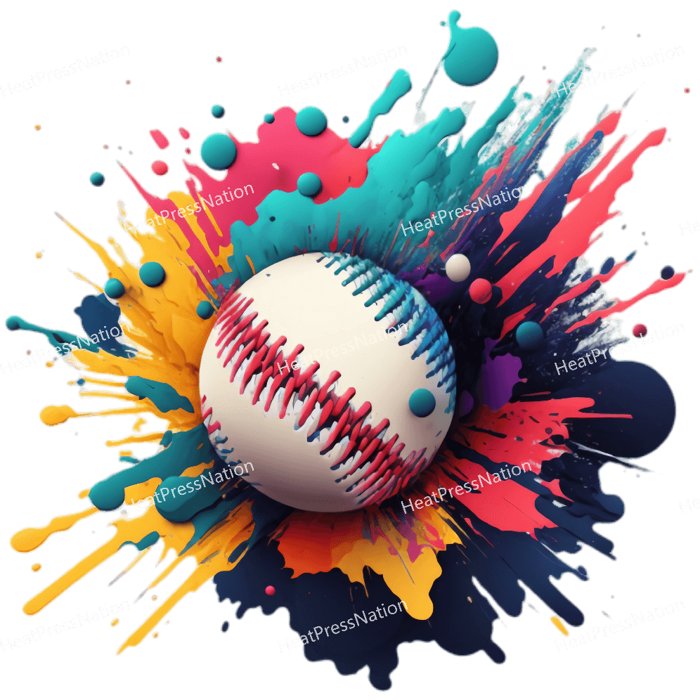 Splatter Baseball Design - HeatPressNation