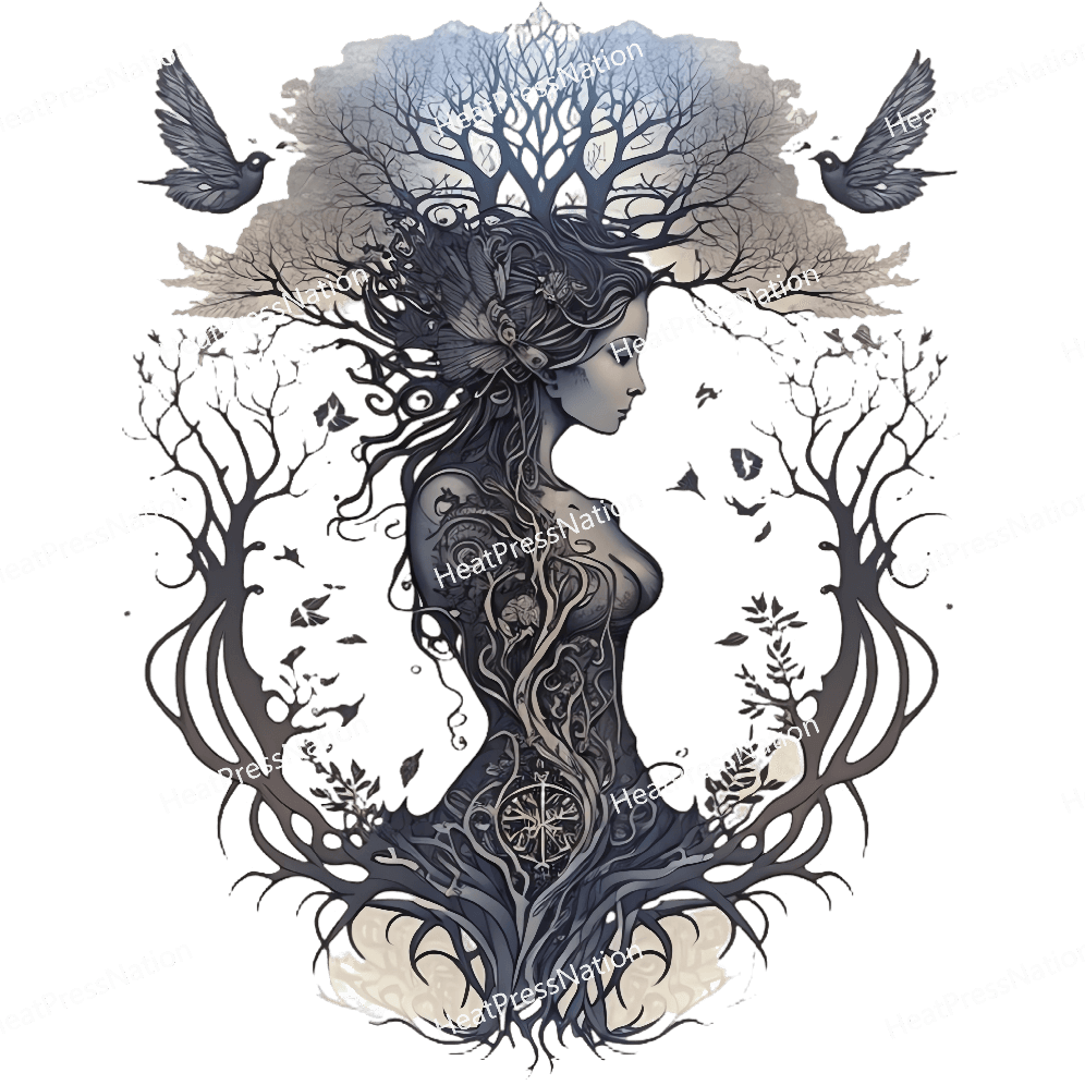 Goth Tree Girl Design - HeatPressNation