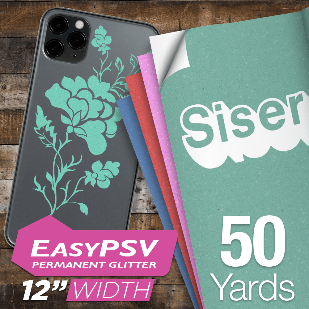 Siser EasyPSV Glitter Permanent Adhesive Sticker Vinyl - 12" x 50 Yards - HeatPressNation
