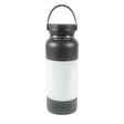 HPN SubliCraft 32 oz. Black Sublimation Stainless Steel Summit Bottle with White Patch - 25 Per Case - HeatPressNation