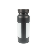 HPN SubliCraft 32 oz. Black Sublimation Stainless Steel Summit Bottle with White Patch - 25 Per Case - HeatPressNation