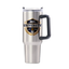 HPN SubliCraft 40 oz. Sublimation Stainless Steel Travel Mug w/ Straw and Handle - Silver - 20 Per Case