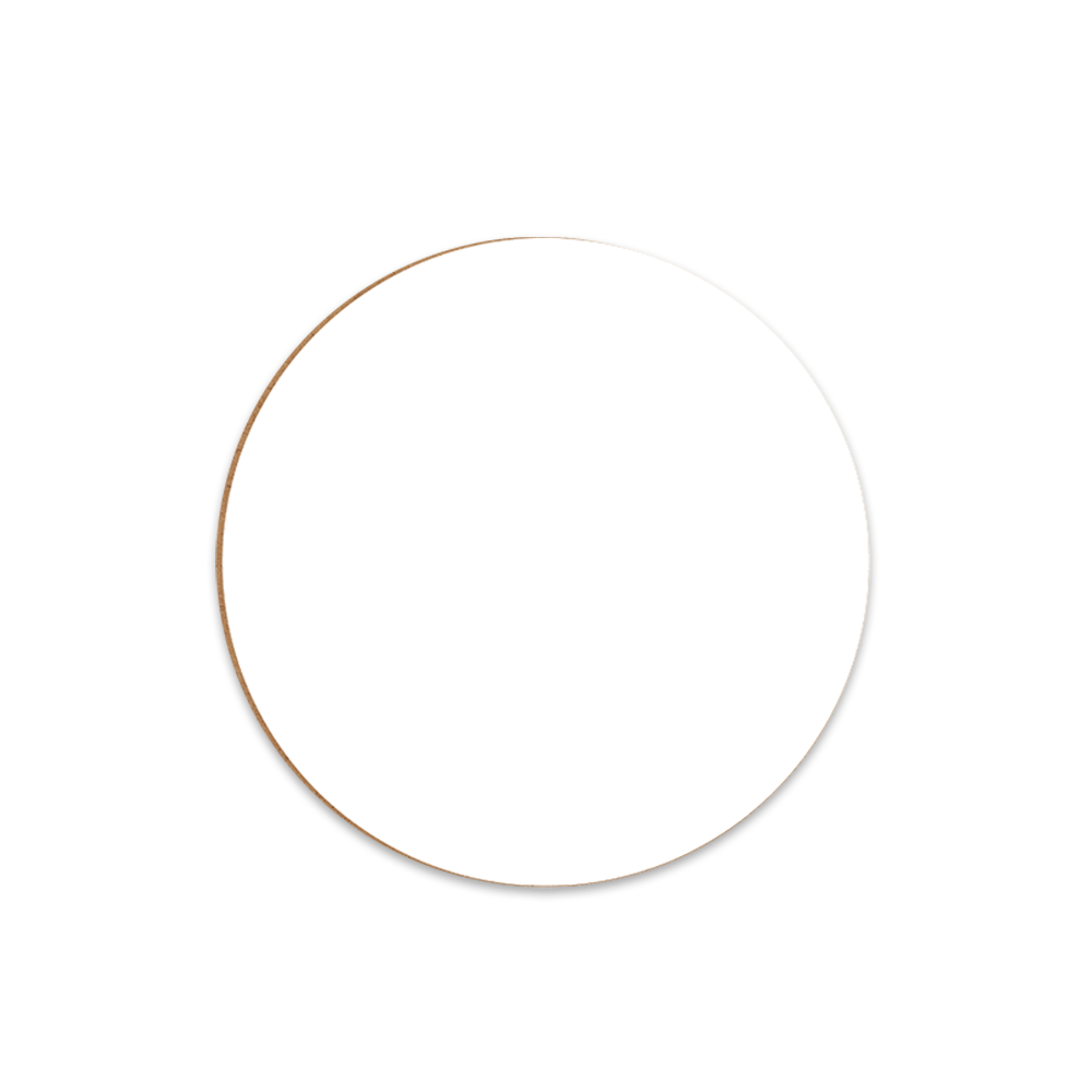 Unisub 3.5" Round Sublimation Hardboard Coaster - Gloss White w/ Raw Back - HeatPressNation