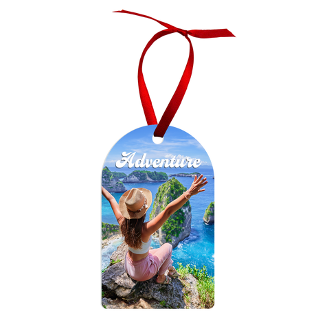 Unisub 4" x 2.45" Sublimation Aluminum Rounded Tag Ornament - HeatPressNation