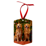 Unisub 4" x 2.75" Sublimation Aluminum Angled Tag Ornament - HeatPressNation