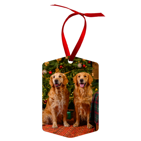 Unisub 4" x 2.75" Sublimation Aluminum Angled Tag Ornament - HeatPressNation