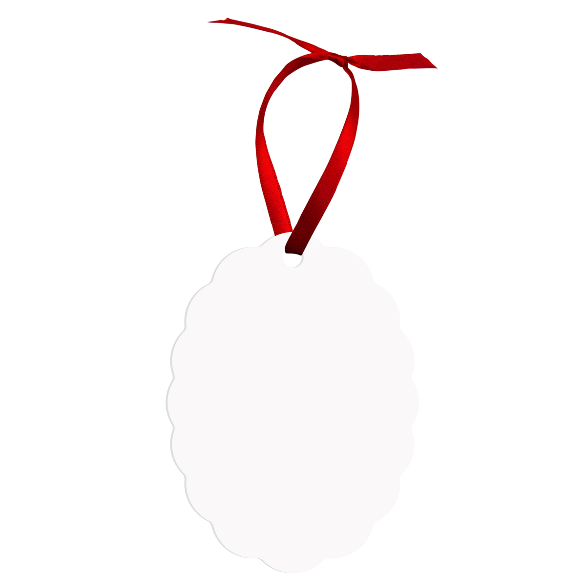 Unisub 4" x 3" Sublimation Aluminum Scalloped Oval Ornament - HeatPressNation