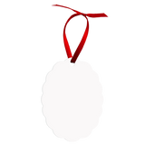 Unisub 4" x 3" Sublimation Aluminum Scalloped Oval Ornament - HeatPressNation
