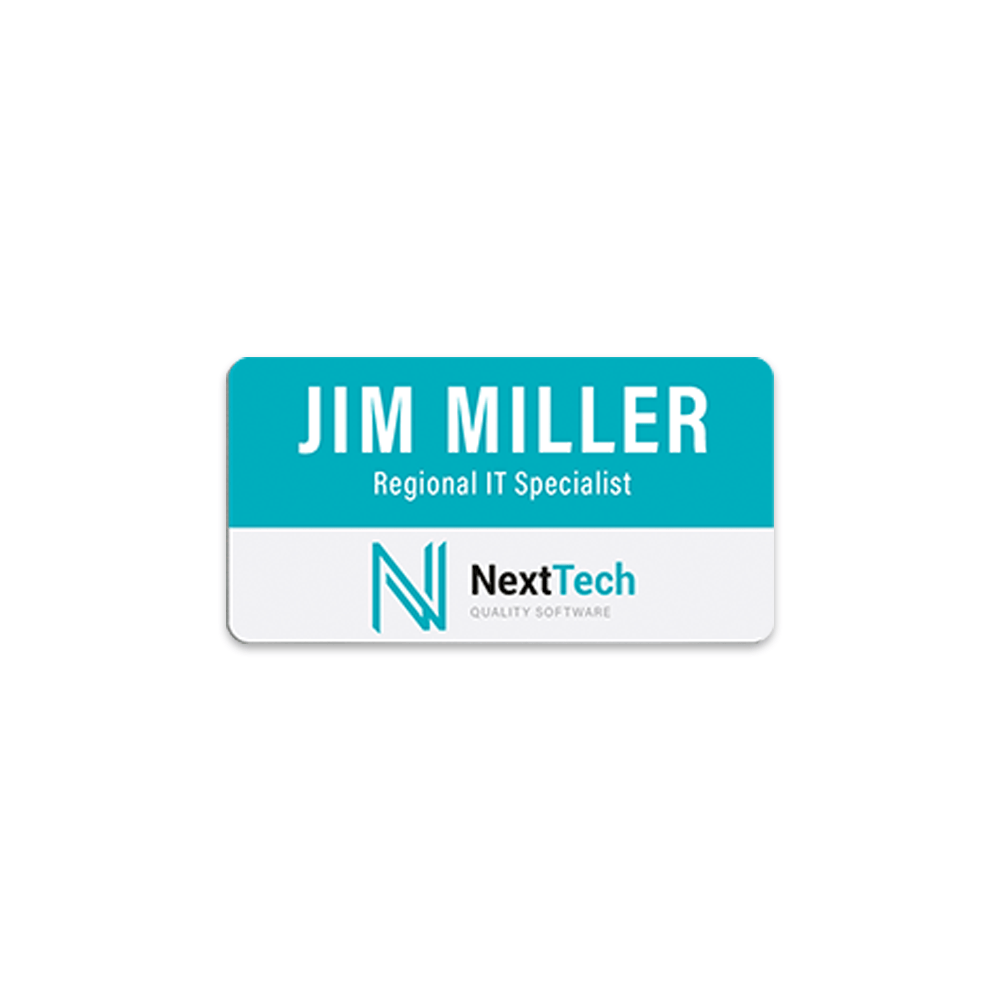 Unisub 3" x 1.5" Sublimation Aluminium Name Badge - Matte White - HeatPressNation