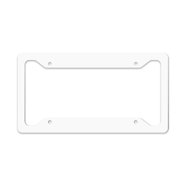 Unisub 12.188" x 6.46" Sublimation Aluminium License Plate Frame - Gloss White - Original 4 Notch - HeatPressNation