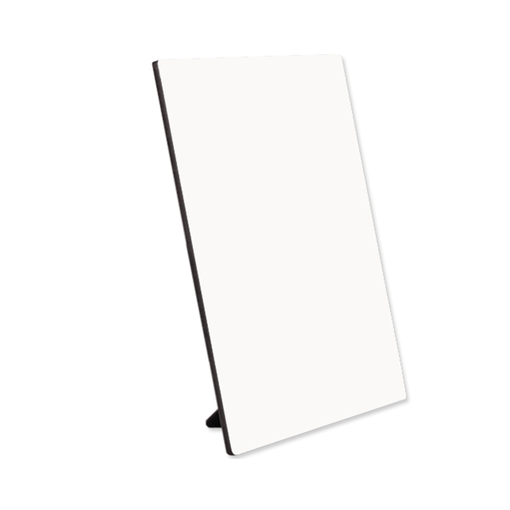 ChromaLuxe 10" x 8" 1/4" Sublimation MDF Wood Photo Panel w/ Kickstand - Gloss White/Black Back - HeatPressNation