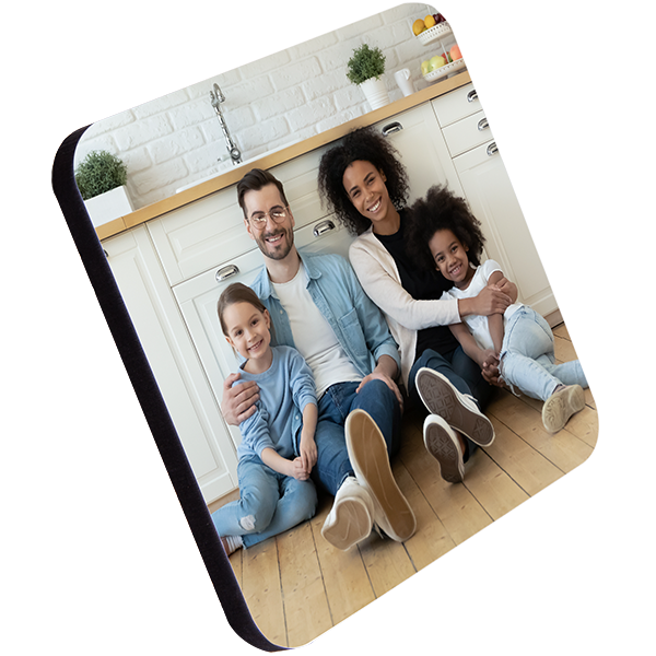 Unisub 3.78" x 3.78" Sublimation MDF Square Premium Coaster with Cork Back - HeatPressNation