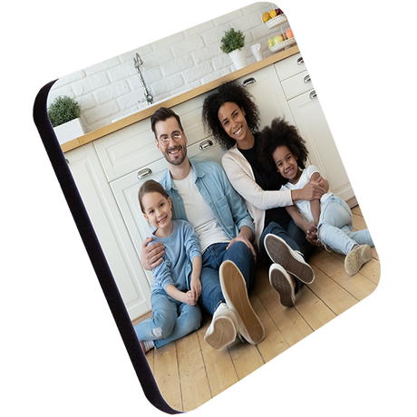 Unisub 3.78" x 3.78" Sublimation MDF Square Premium Coaster with Cork Back - HeatPressNation