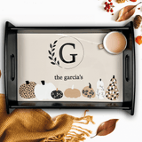 Unisub 17.125" x 11.375" Large Espresso Serving Tray - w/ Sublimatable Hardboard Insert - Gloss White/Raw Back - HeatPressNation