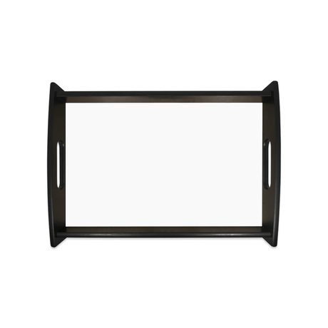 Unisub 13.25" x 8.25" Small Espresso Serving Tray - w/ Sublimatable Hardboard Insert - Gloss White/Raw Back - HeatPressNation