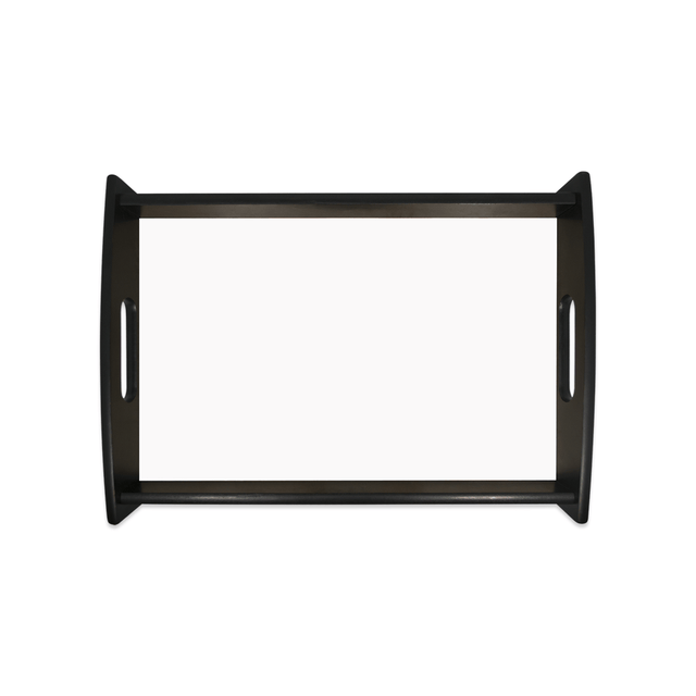 Unisub 13.25" x 8.25" Small Espresso Serving Tray - w/ Sublimatable Hardboard Insert - Gloss White/Raw Back - HeatPressNation