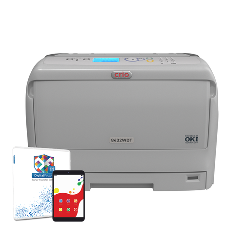 Crio 8432WDT White Toner Laser DTF Printer with RIP Software & Remote Support Tablet