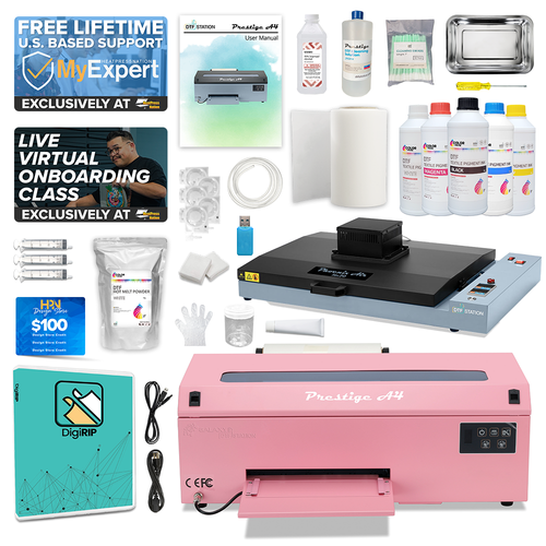 DTF Station 8" Prestige A4 Curing Oven Bundle - Pink