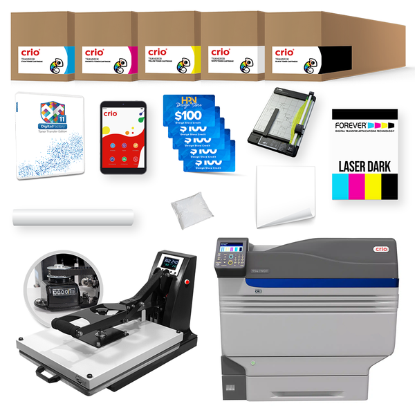 Crio 9541WDT White Toner Laser DTF Printer Advanced Bundle