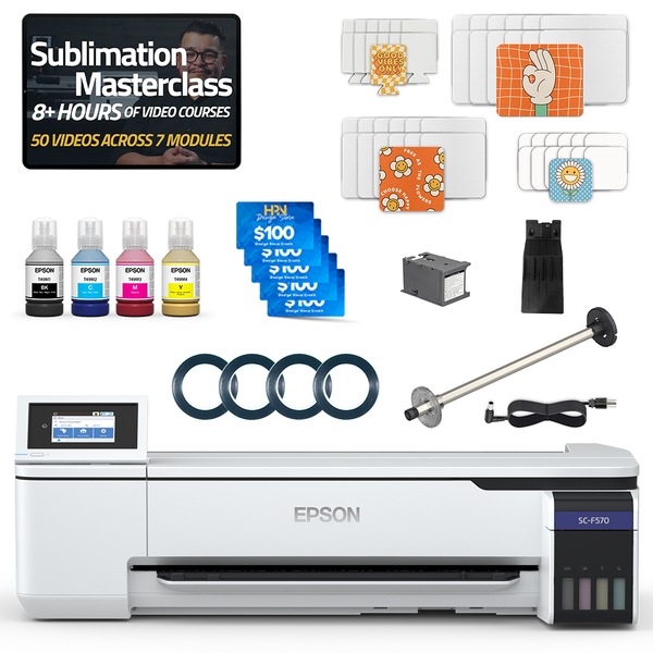 Epson SureColor F570 24" Lite Sublimation Printer Flat Blanks Bundle