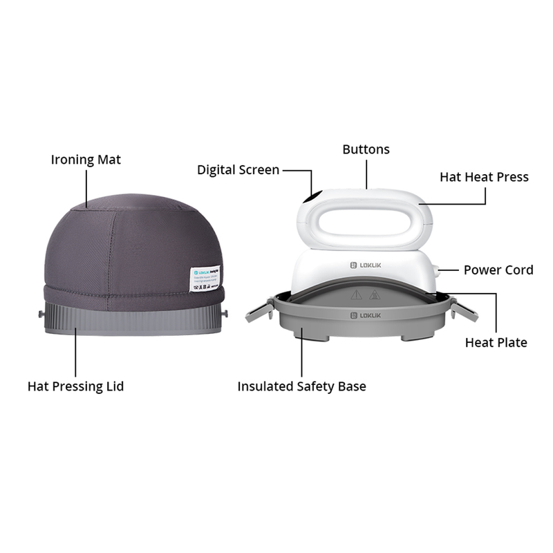 LOKLiK by HTVRont ImPress Hat Heat Press - White