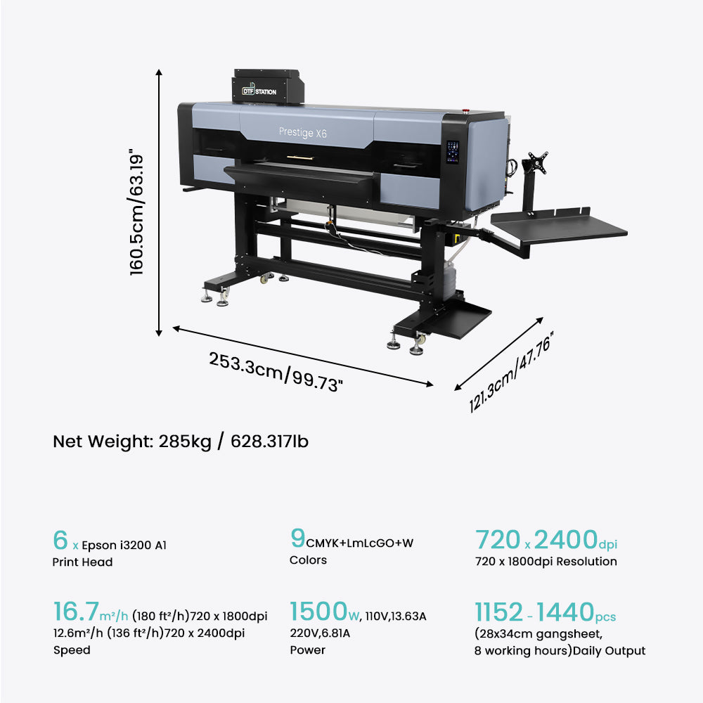 DTF Station Prestige X6 36" DTF Printer Bundle with Supplies and Seismo V36R