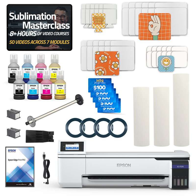 Epson SureColor F570 24" Pro Sublimation Printer Flat Blanks Bundle