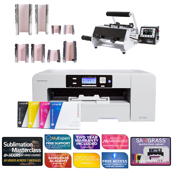 Sawgrass Virtuoso SG1000 Sublijet Sublimation Printer with Signature Series 8-in-1 Mug Press