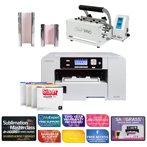 Sawgrass Virtuoso SG500 Siser EasySubli Printer with CraftPro Mug and Tumbler Press