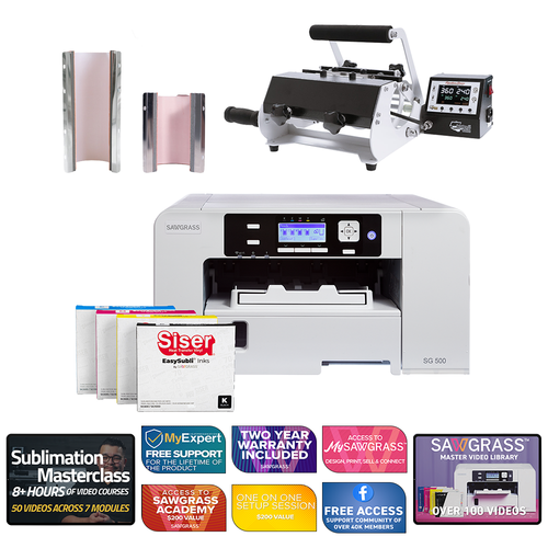 Sawgrass Virtuoso SG500 Siser EasySubli Printer with Signature Series 2-in-1 Mug Press