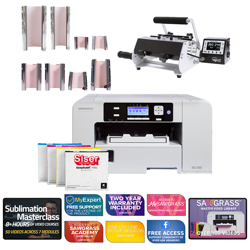 Sawgrass Virtuoso SG500 Siser EasySubli Printer with Signature Series 8-in-1 Mug Press