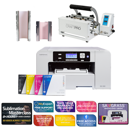 Sawgrass Virtuoso SG500 Sublijet Sublimation Printer with CraftPro Mug and Tumbler Press